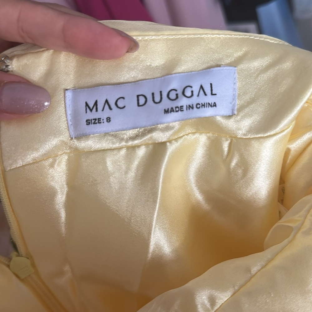 Mac Duggal Yellow Ruffled Prom Dress - Picture 4 of 8